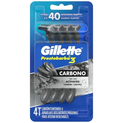 Máquina de Afeitar GILLETTE Prestobarba 3 Descartable Paquete 4un