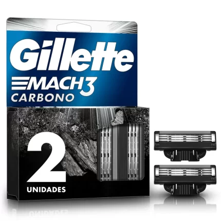 Repuesto para Máquina de Afeitar GILLETTE Mach3 Carbono con 3 Hojas, 2un