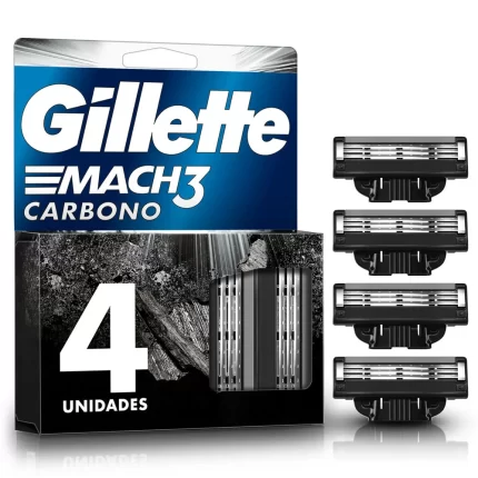 Repuesto para Máquina de Afeitar GILLETTE Mach3 Carbono con 3 Hojas, 4un