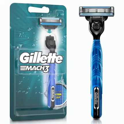 Máquina de Afeitar GILLETTE Mach3 Aqua Grip Recargable + 1 Cartucho Para Afeitar 1 Kit