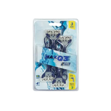 Máquina de Afeitar Gold Man Max Q3 - Pack 4 UN