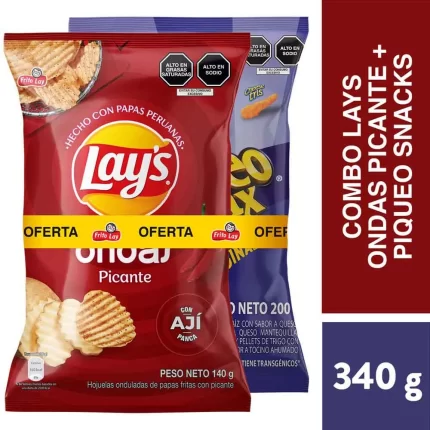 Papas LAY'S Ondas Picantes 140g + Piqueo SNAX Original 200g - PRECIOS APLICA AL CANAL VIRTUAL - NO APLICA CANAL FISICO