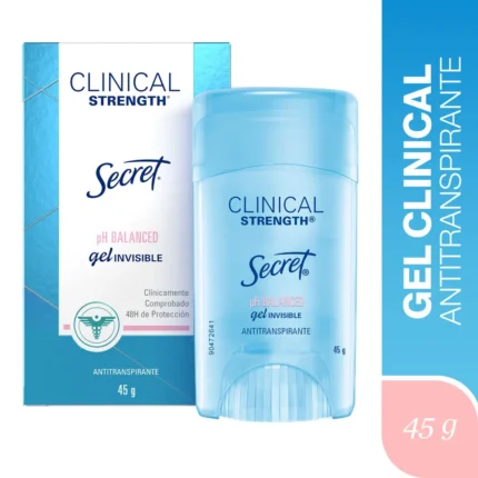 Desodorante para mujer SECRET Antitranspirante Clinical Strength en gel pH Balanced 45g